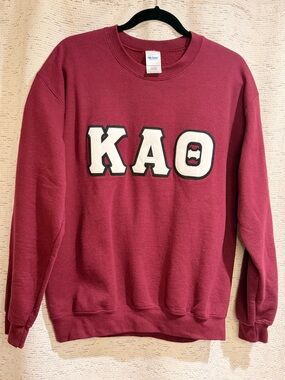 KappaAlphaTheta Crewneck Sweatshirt - Maroon with White/Black Lettering